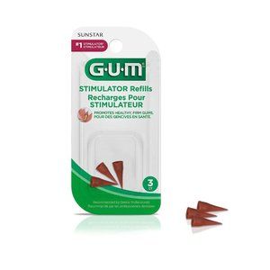 GUM Stimulator Refills - 3 Rubber Tips Included